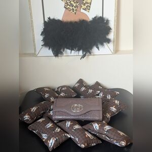 6 Set Wallet/Wristlet Size Handmade Brown Plaid Mallard Ducks Design Pillows